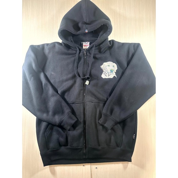 Other - 21 Pro Usa Sportswear Hoodie Men Large Black Animal Embroidered Pockets Full Zip